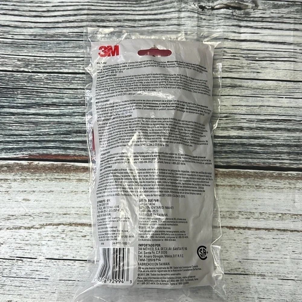 3M Clear Safety Glasses ( One Size Fit Most )
